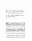 Research paper thumbnail of Le droit à la ville face à la gentrification des quartiers populaires montréalais : Une analyse des mobilisations à Parc-Extension et à Pointe-Saint-Charles