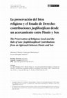 Research paper thumbnail of La preservación del bien religioso y el Estado de Derecho: contribuciones jusfilosóficas desde un acercamiento entre Finnis y Sen