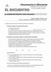 Research paper thumbnail of (24.2.2013), «La soledad del Desierto como encuentro», en Husillos Tamarit, I. (coord.), «El Encuentro. X Seminario del Desierto» (Desierto de Las Palmas, 22-24.2.2013)