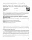 Research paper thumbnail of "Observaciones sobre ingeniería civil en Cuba a propósito de su primer puente de hierro: una celosía Bollman de 1859 para el río Almendares de La Habana". Boletín de Arte, 41, 2020, pp. 129-138. ISSN 0211-8483