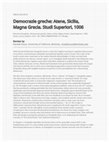 Research paper thumbnail of Review of Giangiulio, M. (2015). Democrazie greche: Atene, Sicilia, Magna Grecia. Studi Superiori, 1006. Roma: Carocci editore.