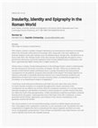 Research paper thumbnail of Review of Velaza, J. (ed.). (2017). Insularity, Identity and Epigraphy in the Roman World. Newcastle upon Tyne: Cambridge Scholars Publishing.