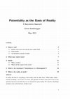 Research paper thumbnail of Potentiality as the Basis of Reality A Speculative Approach