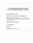 Research paper thumbnail of SEMINARIO Filologías latinoamericanas (Facultad de Filosofía y Letras, UBA, segundo cuatrimestre de 2021)