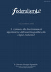 Research paper thumbnail of Il contrasto alle discriminazioni algoritmiche: dall'anarchia giuridica alle Digital Authorities?