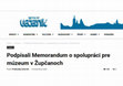 Research paper thumbnail of Podpísali memorandum o spolupráci pre múzeum v Župčanoch