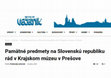 Research paper thumbnail of Pamätné predmety na Slovenskú republiku rád v Krajskom múzeu v Prešove