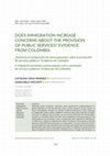 Research paper thumbnail of Does immigration increase concerns about the provision of public services? Evidence from Colombia.