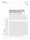 Research paper thumbnail of Anthropogenic Threats to Wild Cetacean Welfare and a Tool to Inform Policy in This Area