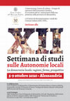 Research paper thumbnail of Settimana di studi sulle autonomie locali ottobre 2020