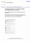 Research paper thumbnail of Framing governance for a contested emerging technology: insights from AI policy