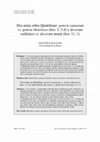 Research paper thumbnail of Dos notas sobre Quintiliano: genera causarum vs. genera rhetorices (Inst. 3, 3-4) y decorum estilístico vs. decorum moral (Inst. 11, 1)