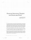 Research paper thumbnail of Financing Innovation: Trodden AND Unexplored Paths