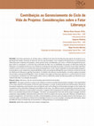 Research paper thumbnail of Contribuição ao Gerenciamento do Ciclo de Vida de Projetos: Considerações sobre o Fator Liderança