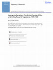 Research paper thumbnail of Losing the Periphery The British Foreign Office and Policy Towards Yugoslavia 1935 1938