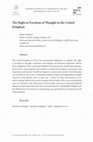 Research paper thumbnail of The Right to Freedom of Thought in the United Kingdom