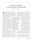 Research paper thumbnail of Economic Calculation in the Corporate Commonwealth