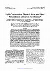 Research paper thumbnail of Lipid Composition, Physical State, and Lipid Peroxidation of Tumor Membranes