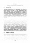 Research paper thumbnail of CHAPTER 6 SUMMARY, CONCLUSIONS AND RECOMMENDATIONS