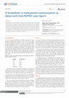 Research paper thumbnail of A breakdown in institutional communication to detect and treat ADHD: case report