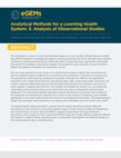 Research paper thumbnail of Analytical Methods for a Learning Health System: 3. Analysis of Observational Studies