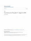 Research paper thumbnail of Excavations at La Piana, July 27 – August 14, 2000