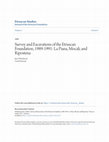 Research paper thumbnail of SURVEY AND EXCAVATIONS OF THE ETRUSCAN FOUNDATION, 1989-1991: LA PlANA, MOCALI, AND RIPOSTENA