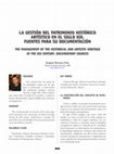 Research paper thumbnail of La gestión del patrimonio histórico artístico en el siglo XIX: fuentes para su documentación