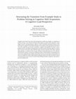 Research paper thumbnail of Structuring the transition from example study to problem solving in cognitive skill acquisition: A cognitive load perspective