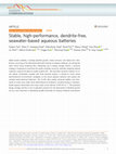 Research paper thumbnail of Stable, high-performance, dendrite-free, seawater-based aqueous batteries