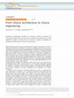 Research paper thumbnail of From choice architecture to choice engineering