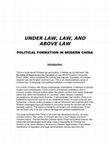 Research paper thumbnail of Law and Politics in Modern China