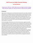 Research paper thumbnail of Web Presence and Higher Education Rankings