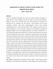 Research paper thumbnail of PERSONHOOD IN AFRICAN THOUGHT SYSTEM: BEYOND THE COMMUNITARIAN DEBATE