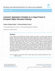 Research paper thumbnail of Lecturers' Appraisals of English as a Lingua Franca in European Higher Education Settings