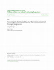 Research paper thumbnail of Sovereignty, Territoriality, and the Enforcement of Foreign Judgments