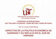 Research paper thumbnail of Aspectos de la política económica de Hadriano y su reflejo en el sur de Hispania (Presentación)