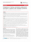 Research paper thumbnail of Comparison of salivary and plasma adiponectin and leptin in patients with metabolic syndrome