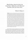 Research paper thumbnail of What We Know About the Irish in the United States: Reflections on the Historical Literature of the Last Twenty Years