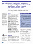 Research paper thumbnail of Clinical practitioners' views on the management of patients with medically unexplained physical symptoms (MUPS): a qualitative study