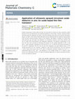 Research paper thumbnail of Application of ultrasonic sprayed zirconium oxide dielectric in zinc tin oxide-based thin film transistor