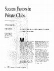 Research paper thumbnail of Success Factors in Private Clubs: A View from the Stakeholders