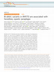 Research paper thumbnail of Bi-allelic variants in RNF170 are associated with hereditary spastic paraplegia