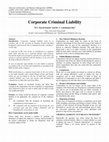 Research paper thumbnail of Corporate Criminal Liability