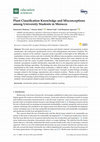 Research paper thumbnail of Plant Classification Knowledge and Misconceptions among University Students in Morocco