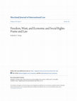 Research paper thumbnail of Freedom, Want and Economic and Social Rights: Frame and Law