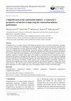 Research paper thumbnail of Competitiveness in the construction industry: A contractor's perspective on barriers to improving the construction industry performance