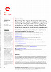 Research paper thumbnail of Examining the impact of students' attendance, sketching, visualization, and tutors experience on students' performance: a case of building structures course in construction management