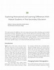 Research paper thumbnail of 31. Exploring Motivational and Learning Differences With Mature Students in Post-Secondary Education