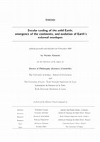 Research paper thumbnail of Secular cooling of the solid Earth, emergence of the continents, and evolution of Earth’s external envelopes